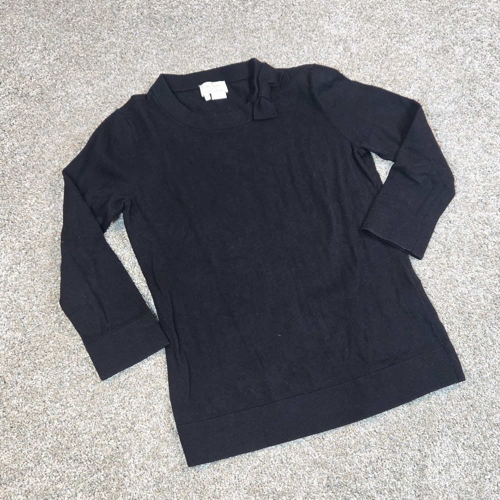 Kate Spade 3/4 Sleeve Woman's XS Black Sweater With‎ Bow